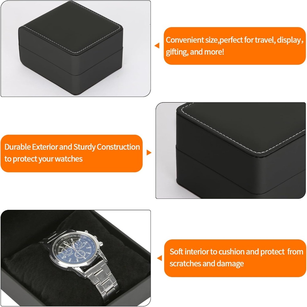 高級PUレザー製腕時計トラベルケース、取り外し可能な枕付き、 - Luxury Watch Image のレビューと価格