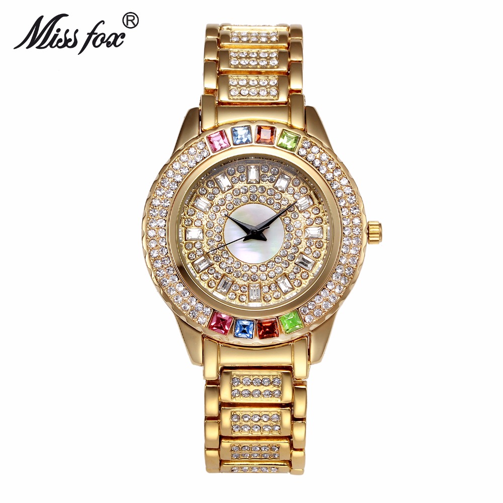 Missfox-女性のためのゴールデンパーティーウォッチ,女 - Luxury Watch In China のレビューと価格