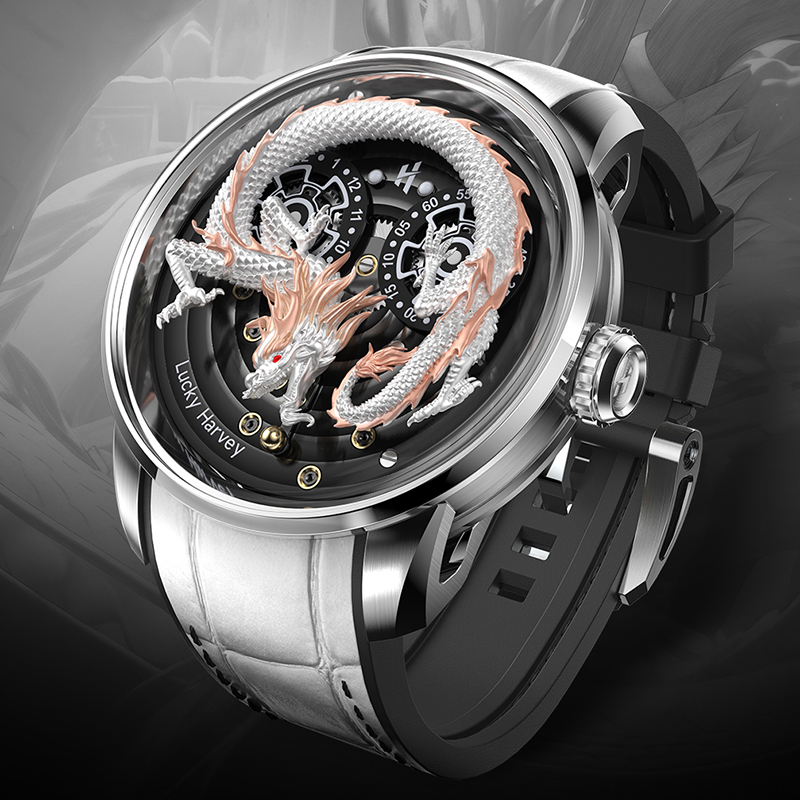 ラッキーハーベイ 高級中国龍柄腕時計 メンズ 自動巻き サフ - Luxury Watch In China のレビューと価格