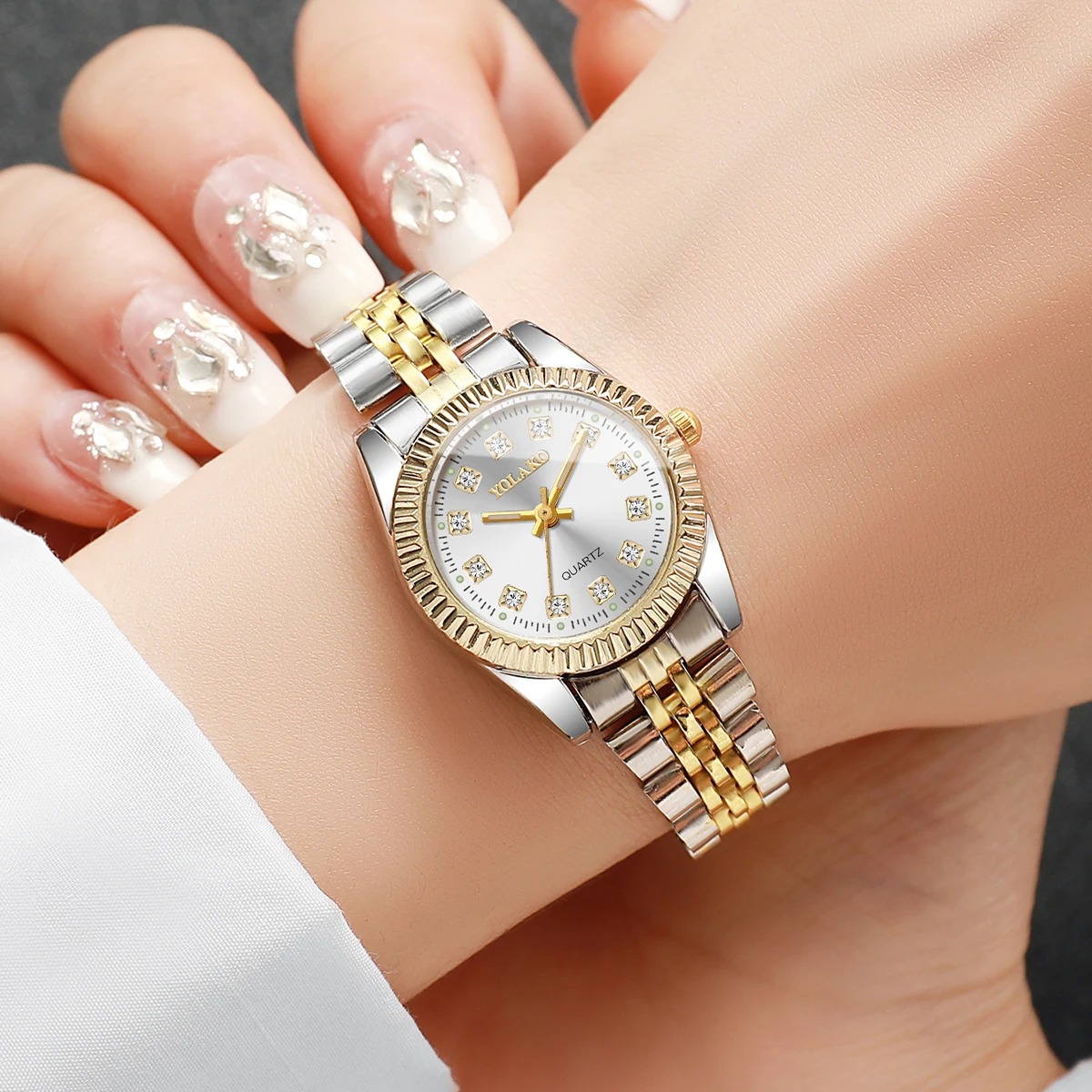 ファッションラインストーン女性用クォーツ時計高級ステンレスス - Luxury Watch Packaging Box のレビューと価格